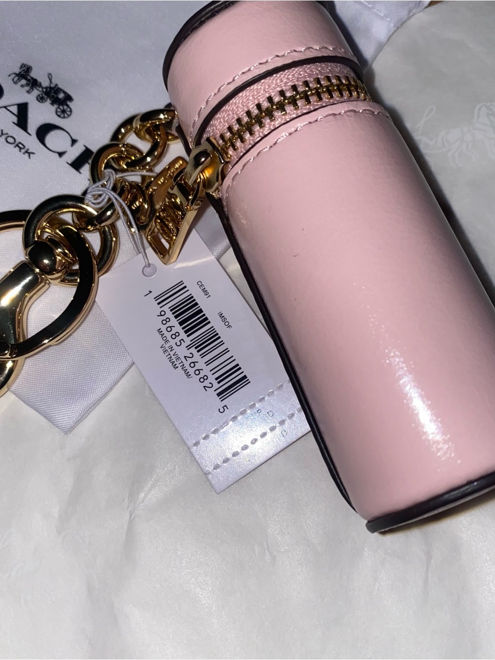 Coach Leather Lipstick Case Bag Charm New - Picture 2 of 12